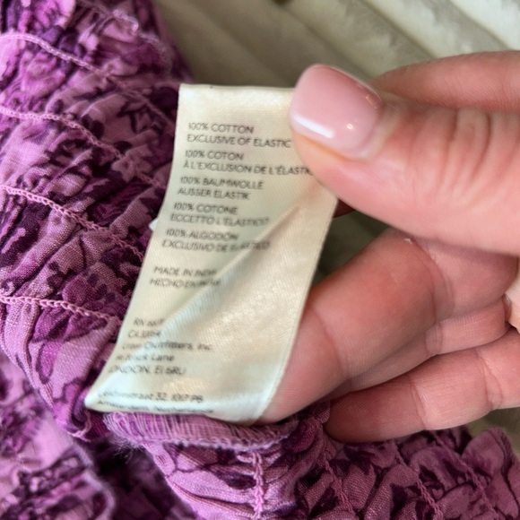 Free People Purple scrunch Sheath Dress with Bishop Sleeves - Picture 8 of 10